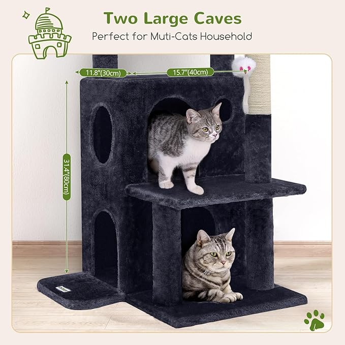 Globlazer Cat Tree Tower for Indoor Cats, 50-inch Adult Cat Tree House for - Image 4