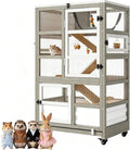 5-Tier Wooden Guinea Pig Cage on Wheels - GlobalHabitat Supply