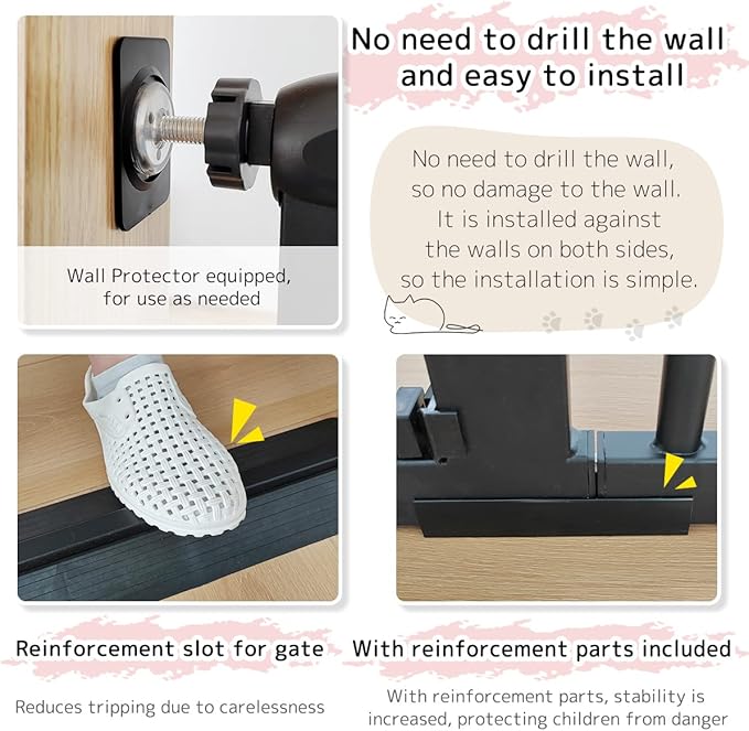 Lumizone Extra Tall Pet Gate 55.12" High Pressure Mounted 38.39"-59.24" Extra - Image 6