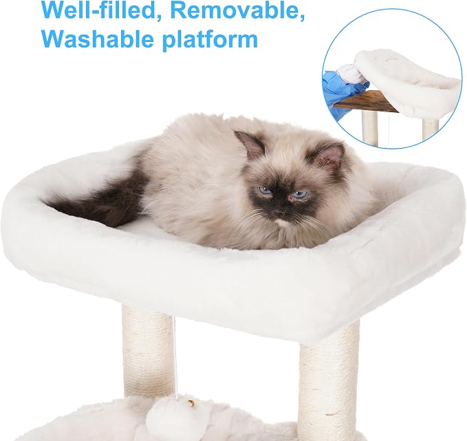 Hey-brother Cat Tree with Litter Box Enclosure, Modern Cat Tower - Image 4
