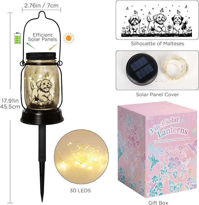 kyoryuger Maltese Dog Gifts for Women/Men Maltese Solar Lanterns Birthday Dog - Image 7