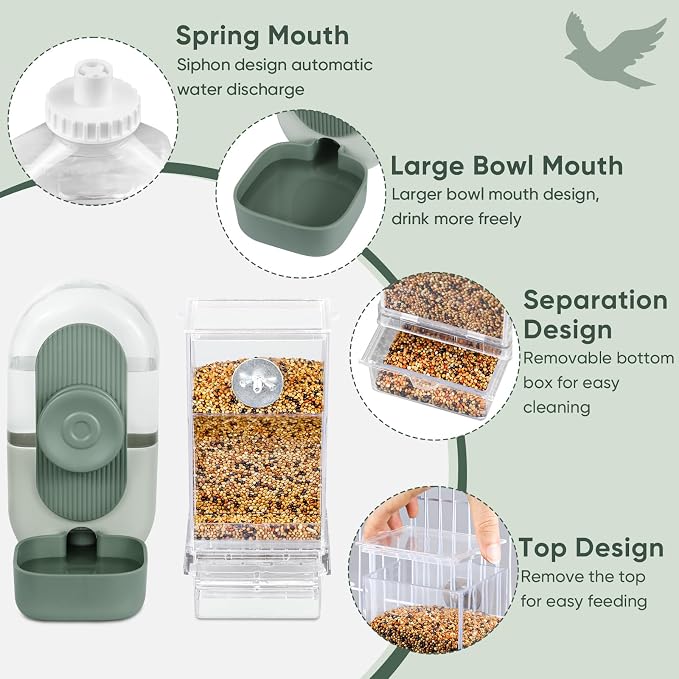 No Mess Bird Feeder & Water Dispenser Set - Image 7