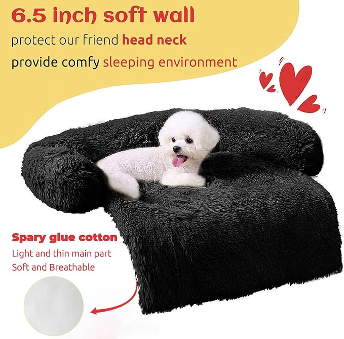 HACHIKITTY Calming Pet Sofa Bed Mat, Washable Plush Couch Cover - Image 2