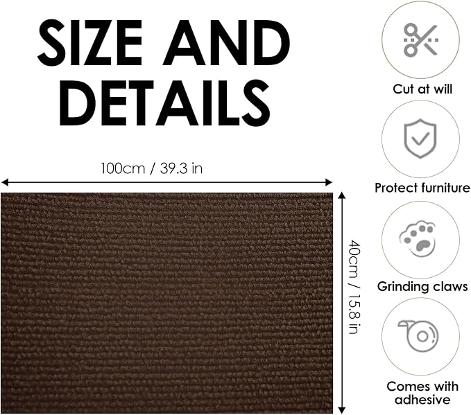 ASENKU Cat Scratch Furniture Protector, Trimmable Self-Adhesive Couch Protector - Image 2