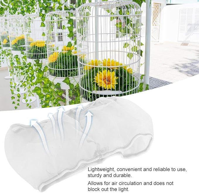 Alvinlite 2 Pieces Bird Cage Cover Seed Feather Catcher Birdcage Nylon Mesh Net - Image 5