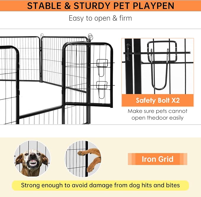 BestPet | Dog Playpen | 24 Inch, 8 Panels | Heavy Duty Metal Pet Exercise Pen | - Image 5