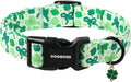 DOGWONG St Patrick's Day Dog Collar-Cute Green Clovers Dog Collar, Adjustable by DOGWONG