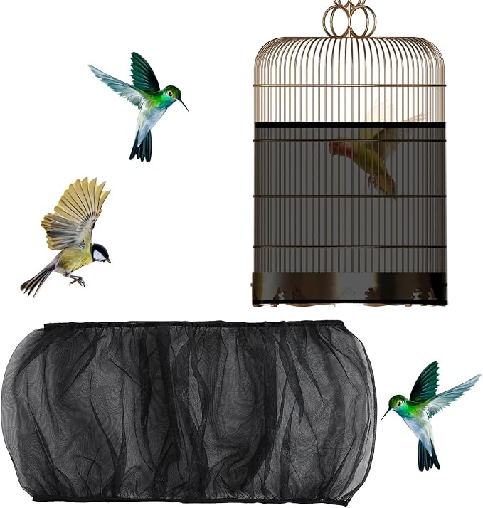 Bird Cage Seed Catcher, Bird Cage Net, Large Stretchy Form Fitting Mesh Skirt by Unknown