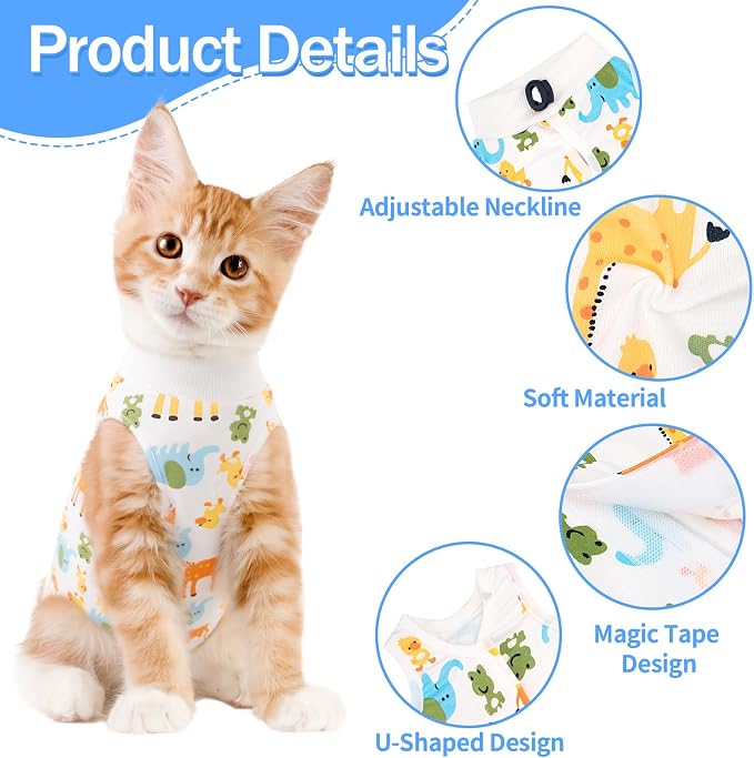 Cat Recovery Suit Female, Breathable Cat Onesie After Surgery Female - Image 2