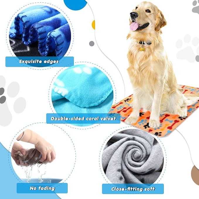 Chumia 28 Pieces Puppy Blanket Bulk Small Fleece Pet Blanket - Image 4