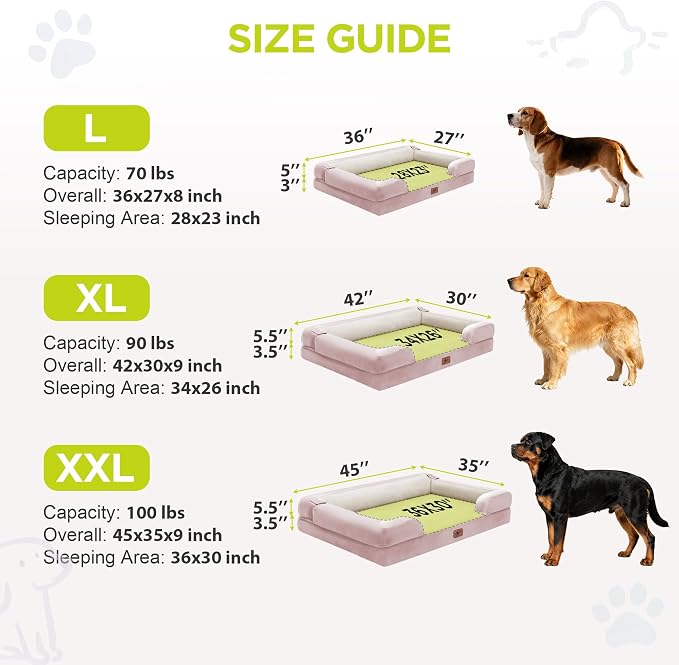 Orthopedic Dog Beds for Large Medium Dogs, Big Waterproof Memory Foam Pet Couch - Image 4