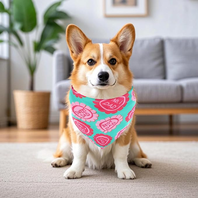 30 Pcs Fathers Day Small Dog Bandanas Bulk 25 Inch Love Dad Dog Bandanas - Image 5