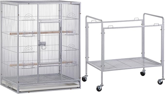 SUPER DEAL 53-Inch Rolling Bird Cage Large Wrought Iron Cage - Image 6