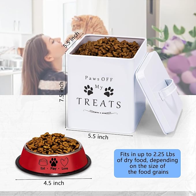 Meraki Home Farmhouse Cat Food and Treats Containers + Feed Scoop + Pet Food - Image 4