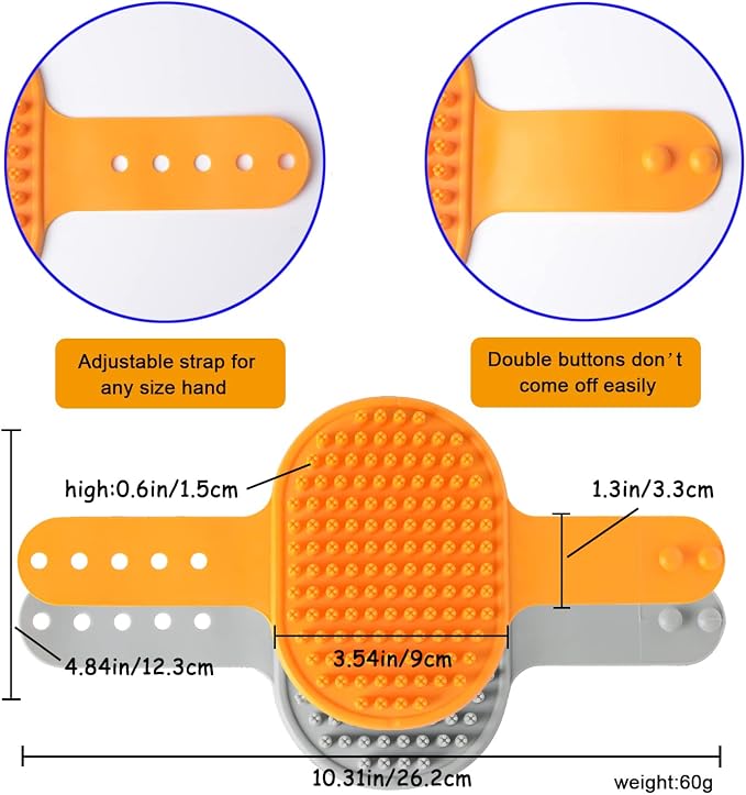 Dog Grooming Brush, Pet Shampoo Bath Brush Shedding Soothing Massage Rubber Comb - Image 5