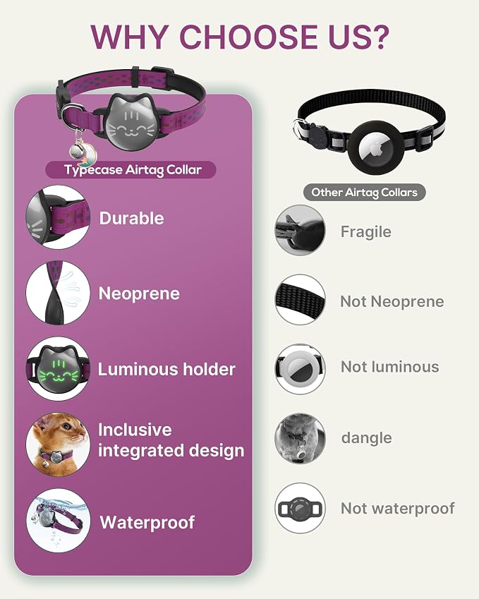 Waterproof Airtag Cat Collar, Breakaway Cat Airtag Collar - Image 3