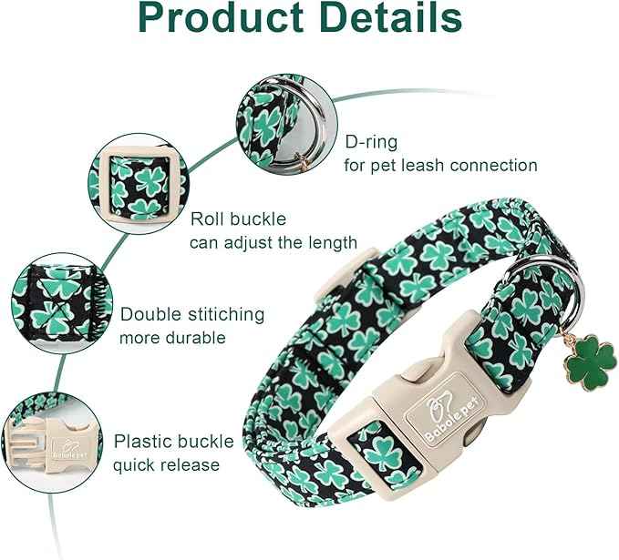 St Patricks Day Dog Collar for Medium Dogs