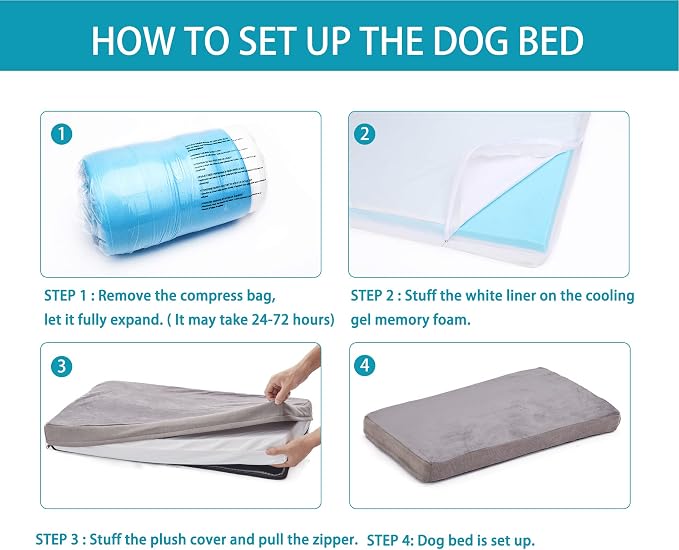 Orthopedic Memory Foam Dog Bed for Large Dogs, Cooling Dog Beds -Waterproof Pet - Image 5