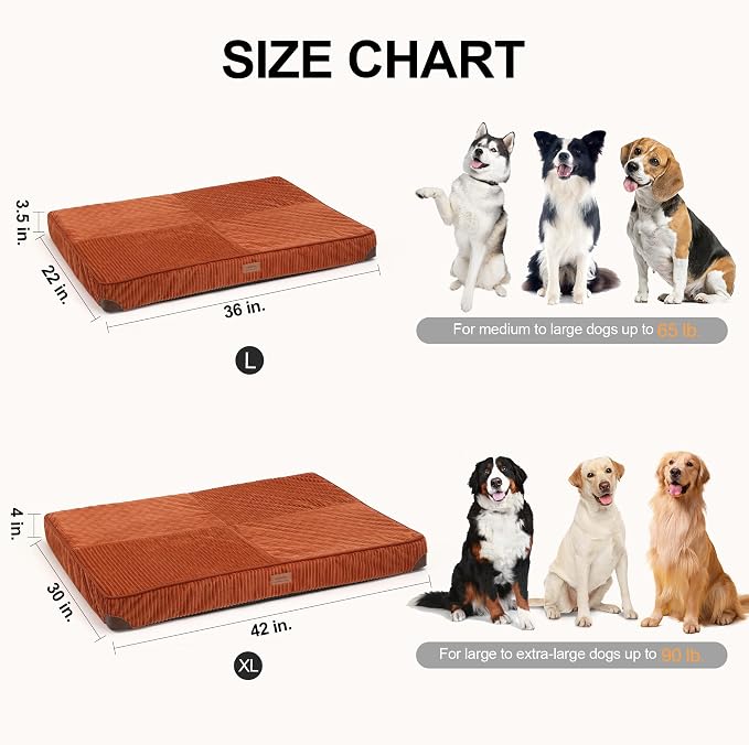 FUKUMARU Dog Bed, Thickened Corduroy Orthopedic Dog Beds - Image 6