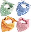 4PCS Spring Dog Bandanas Cat Birthday Cute Soft Cotton Puppy Scarfs Washable by ZIRVYIR