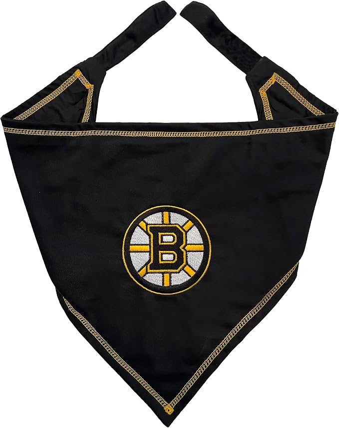 Pets First NHL Boston Bruins TIE Bandana, Size Small/Medium. Dog Bandana Scarf by PETSFIRST