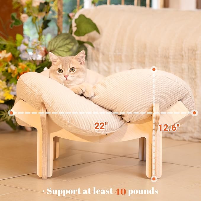 CHEERHOME PETS Elevated Cat Bed Wooden - Image 5