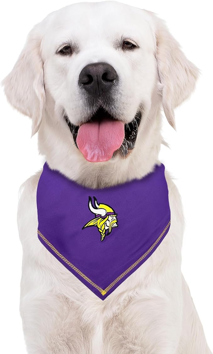 Pets First NFL Minnesota Vikings TIE Bandana, Size Small/Medium. Dog Bandana - Image 5