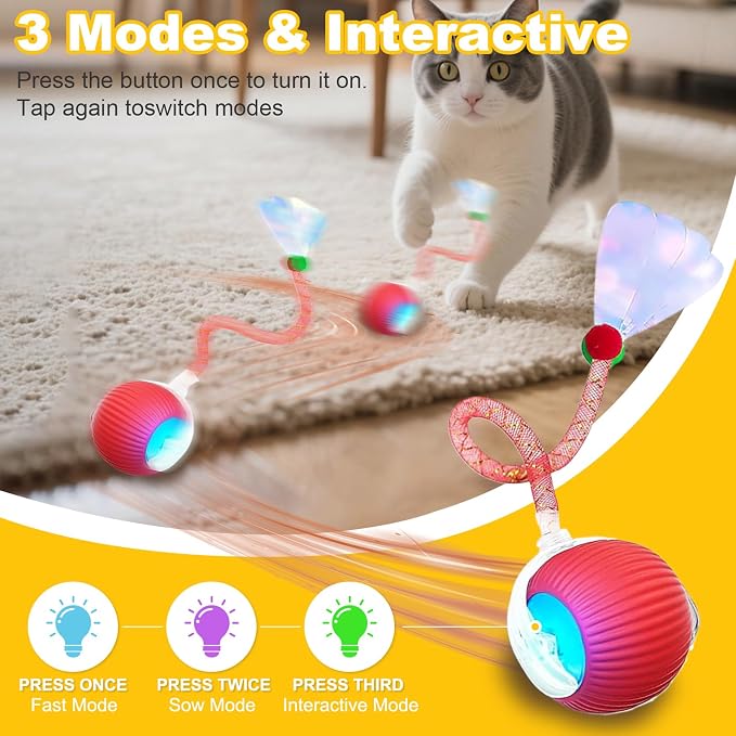 2-Pack Interactive Cat Toys Ball - Image 2