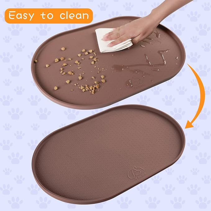 100% Waterproof 1.0" Raised Edge BPA Free Silicone Dog Food Mat, Pet Cat - Image 4