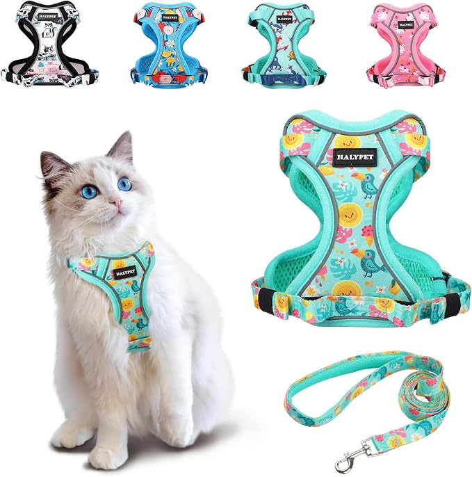 Halypet Cat Harness and Leash Set Cute Escape Proof Vest Harness by DOMoreWithYourPet