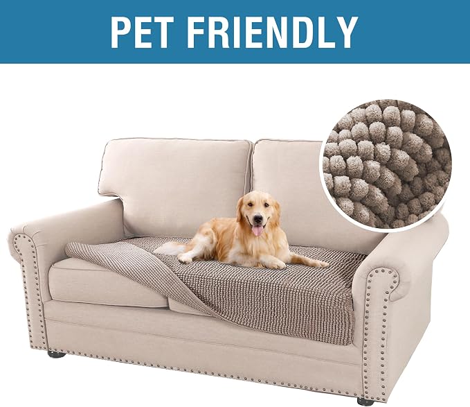 H.VERSAILTEX Plush Chenille Dog Bed Cover Thick Soft Loveseat Cover - Image 2