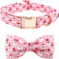 Dog Collar, Christmas Pink Santa Claus Cotton Pet Collar Bow Holiday Girl Boy by BoboRainbow