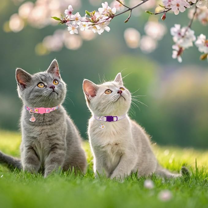 Breakaway Cat Collar with Bells, 3 Pack Summer Spring Cat Collar - Image 2