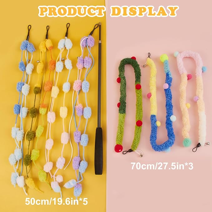 Cat Wand Toy, Long Interactive Wand Toys - Image 5