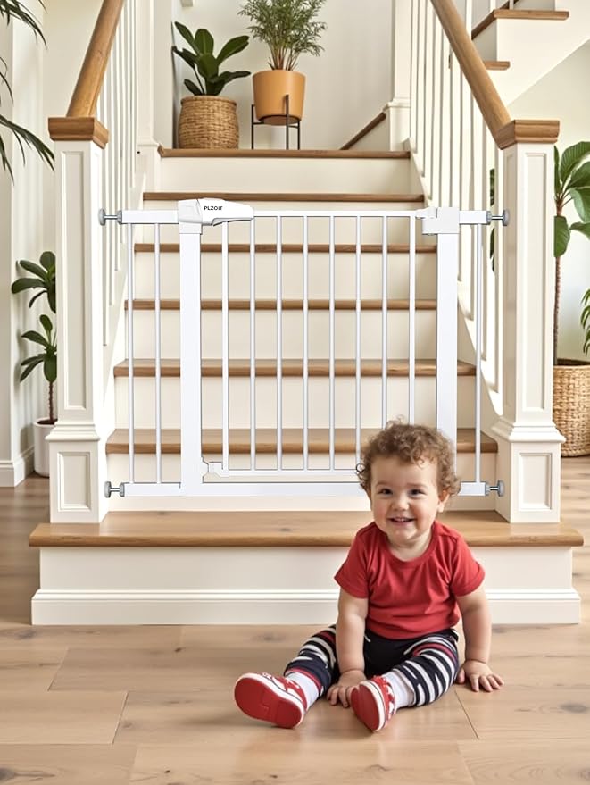 Baby Gate for Stairs, 29.5-40.5" Dog Gate for Doorways, Walk Thru Auto Close - Image 7