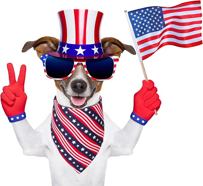PTDECOR American US Flag Dog Bandana 4th of July Dog Bandanas Reversible - Image 2
