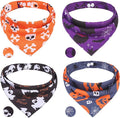 PAWCHIE Halloween Bandanas 4 Pack, Reversible Pumpkin Dog Scarf Bibs, Dog by PAWCHIE