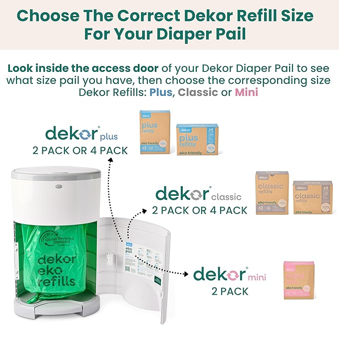 Diaper Dekor CLASSIC Diaper Pail Refills, Exclusive End-of-Liner Marking - Image 4