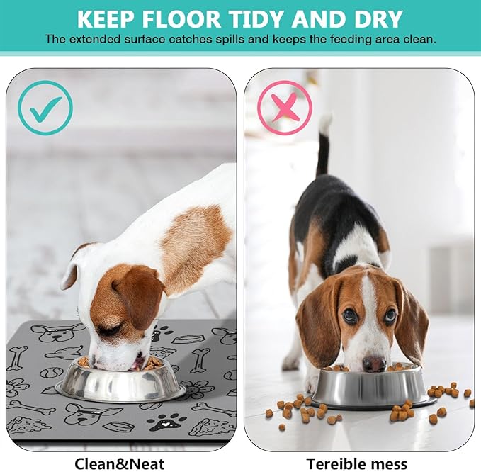 Pet Feeding Mat for Floors Waterproof Dog Mat for Food and Water Absorbent - Image 5