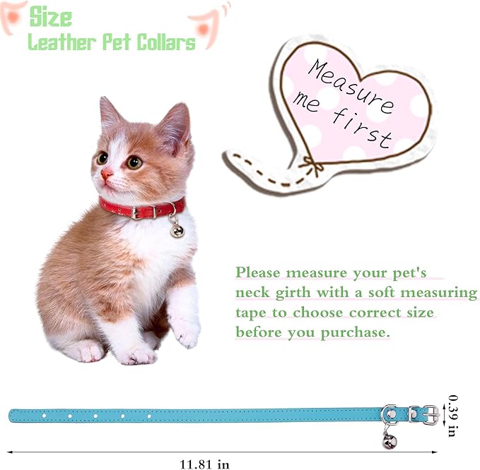 Weewooday 6 Pieces Leather Cat Collar - Image 2