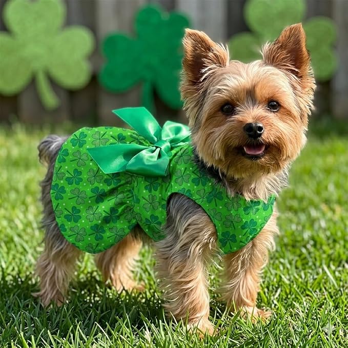 St. Patrick's Day Dog Dress, Soft Breathable Pet Clothes - Image 5