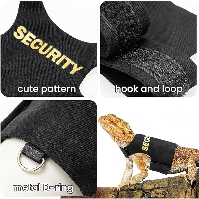 Lizard Carrier Backpack with Security Printing Harness Leash Set, Reptile - Image 4