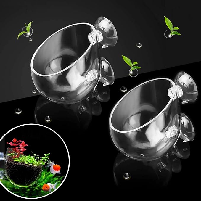 2 PCS Aquarium Plant Holder Top Hanging Fish Tank Plant Pot Aquarium Planter by GLEFLE