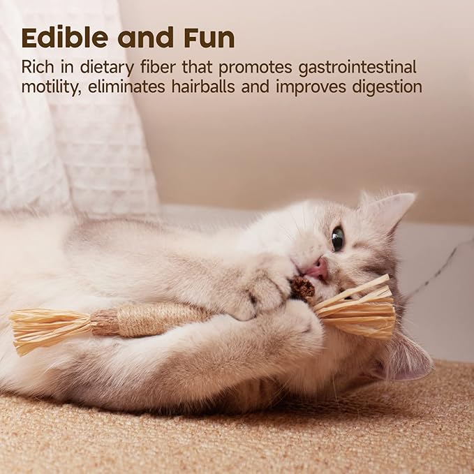 Potaroma 6 Pcs Natural Silvervine Sticks Cat Toys, Catmint Silvervine Blend - Image 3