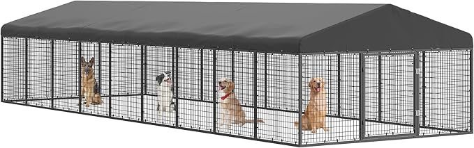 354" x 118" Large Outdoor Dog Enclosure, Heavy Duty Dog Cage by Petony