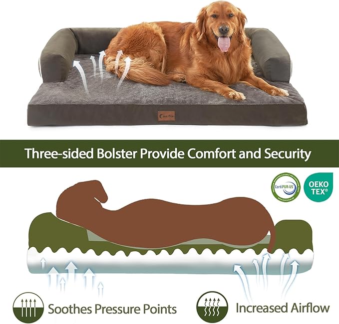 Orthopedic Dog Beds for Extra Large Dogs, Waterproof Egg Crate Foam XL Dog Bed - Image 2