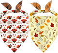 Thanksgiving Dog Bandana 2 Pack, All 4 Patterns Pumpkin Turkey Dog Scarf by Unknown