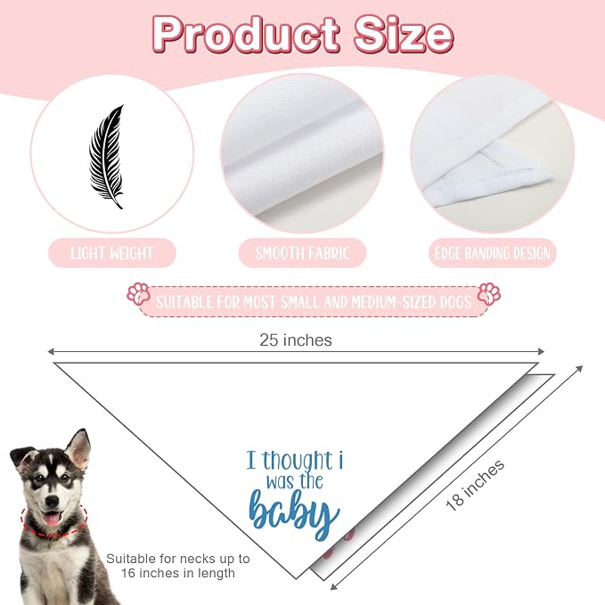 2 Packs Baby Announcement Dog Bandana Our Humans are Getting Us a Baby Gender - Image 2