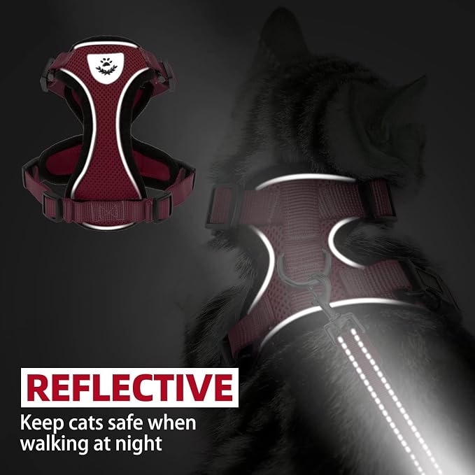 PUPTECK Cat Harness and Leash Set Escape Proof Reflective Cat Walking Harness - Image 6