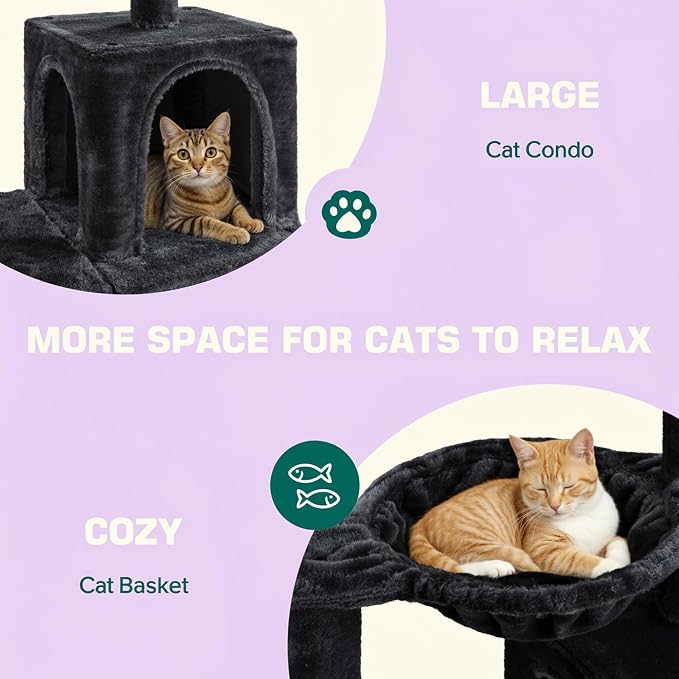 Allewie 29.5in Indoor Cat Tree, Padded Perch, and Hanging Ball, Suitable - Image 4